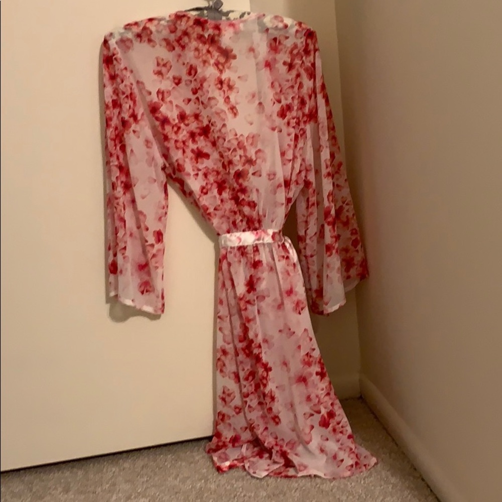 Oscar de la Renta Sheer Pink Robe - Picture 3 of 6
